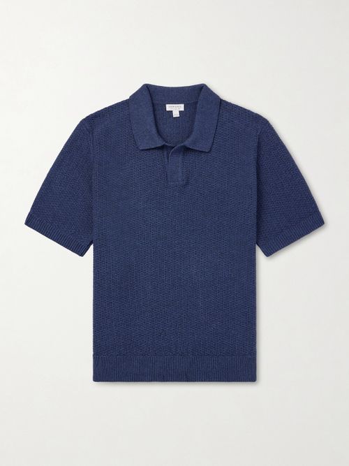Vintage Cotton-Mesh Polo Shirt