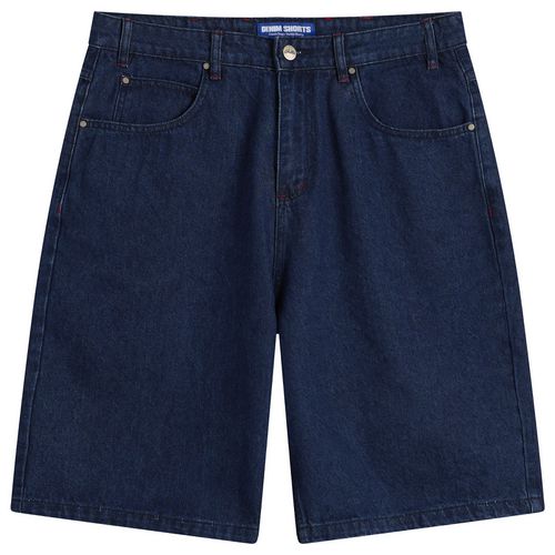 Men's Drummer Baggy Denim Shorts in Raw Dark Indigo