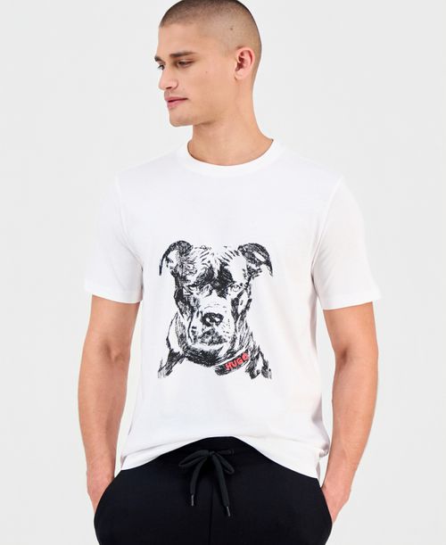 Men's Dubrox Short-Sleeve Dog Graphic Crewneck T-Shirt - Natural