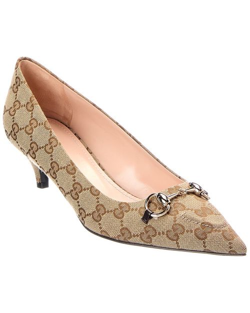 Horsebit Gg Supreme Canvas & Leather Pump