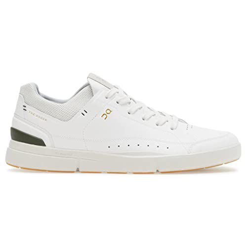 On Mens The Roger Centre Court Synthetic Leather White Mustard Trainers