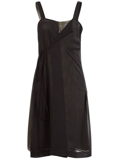 Embroidered-logo midi dress - Black
