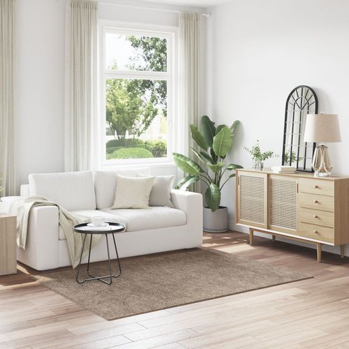 Shaggy Rug with Latex Backing Brown 140x200 cm