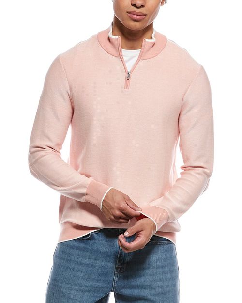 Links Stitch Zip Mock Neck Sweater