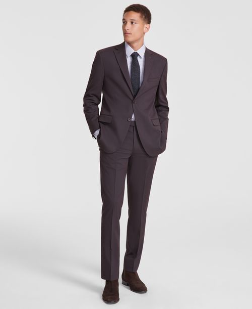 Men's Modern-Fit Suit - Charcoal Plaid