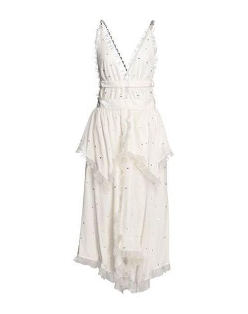 Woman Maxi dress White Size 4 Viscose, Silk