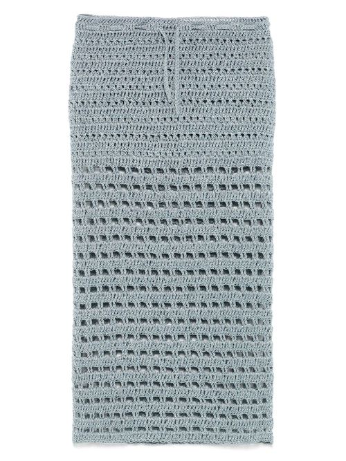 A.M.G. open-knit midi skirt - Blue