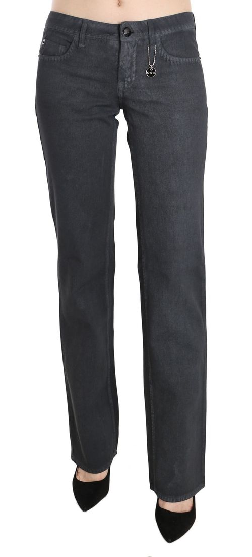Straight-Leg Denim Jeans — Gray
