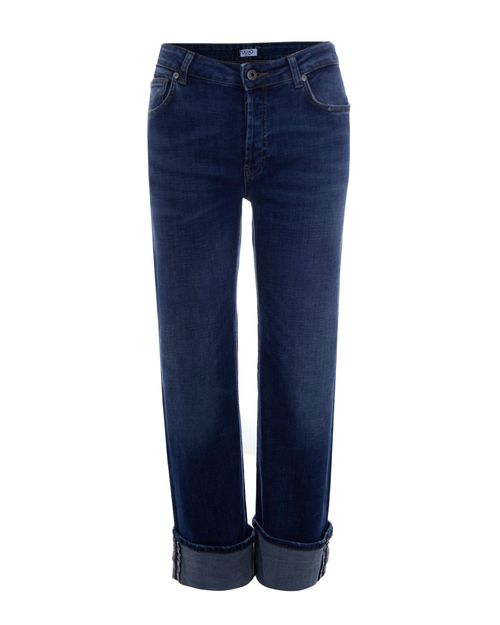 Straight-Leg Cotton Jeans — Blue