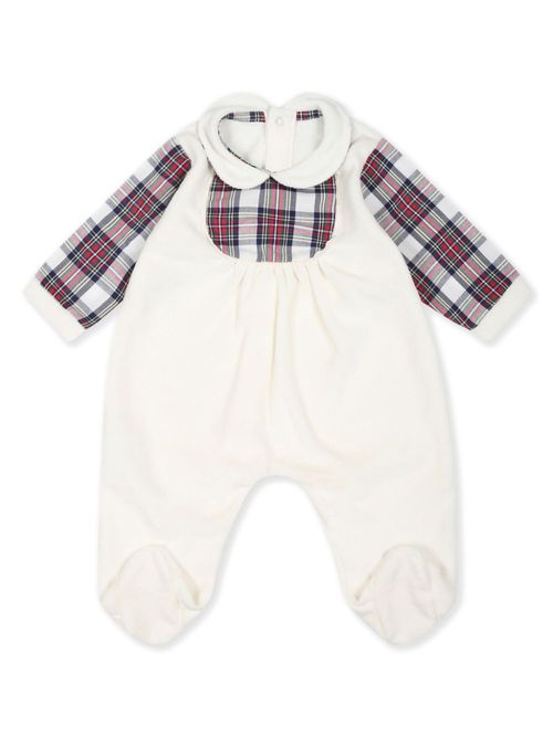 Checked babygrow - Neutrals