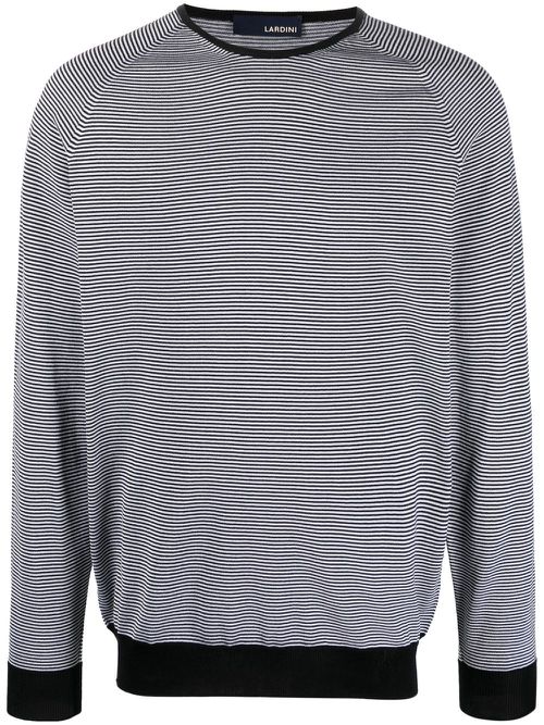 Striped contrast-trim sweatshirt - Black
