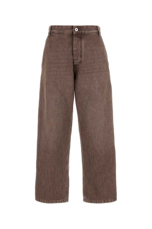 Wide-Leg Cotton Jeans — Brown
