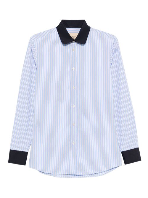 Striped silk shirt - Blue