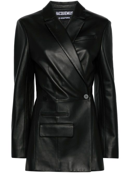 La Veste Tibau Cuir leather blazer - Black