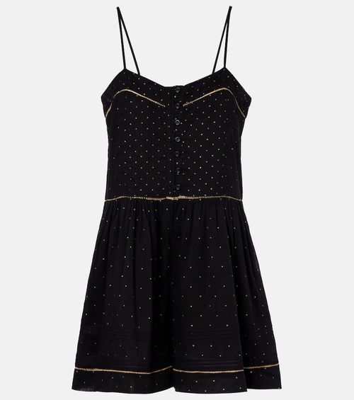 Vickie polka-dot cotton romper
