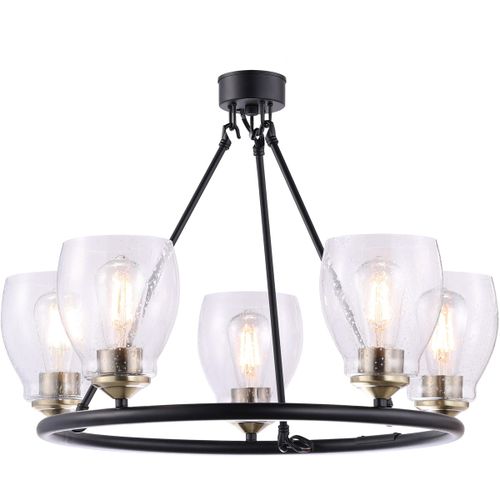 Winsley 5-Light Chandelier in Coal and Stained Bra