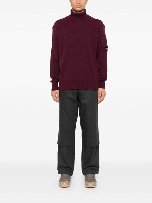 Lens-detail sweater - Red