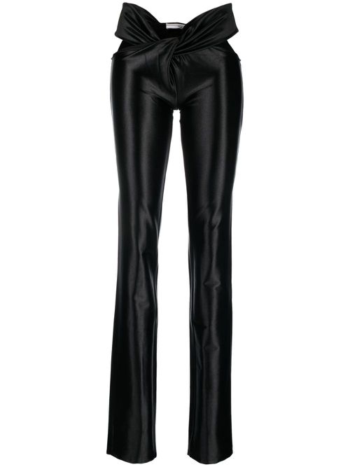 Knot-detail slim-fit trousers - Black