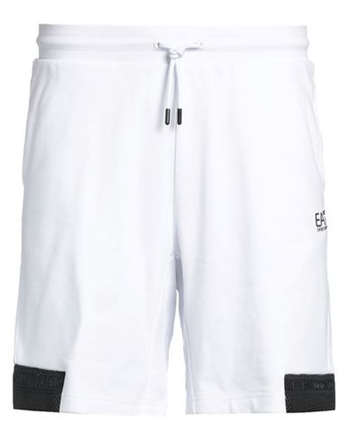 Ea7 Man Shorts & Bermuda Shorts White Size L Cotton, Polyester, Elastane, Polyamide