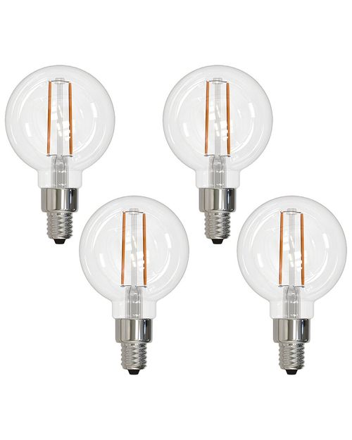 Pack Of (4)2.5Watt Dimmable Clear Filament Candelabra(E12)LED Light Bulb