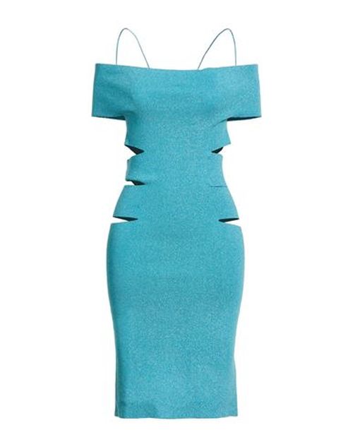 Woman Mini dress Turquoise Size 6 Viscose, Polyamide, Metallic fiber, Polyester