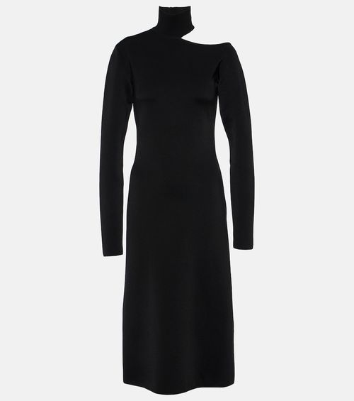Mockneck jersey midi dress