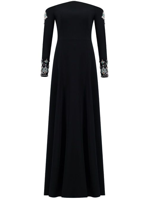 Crystal-embellished gown - Black