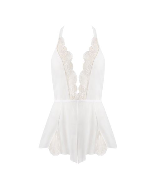 Bluebella Marisa Chiffon Sheer Teddy White