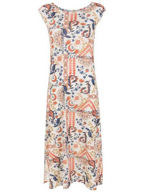 Floral print midi dress - Neutrals