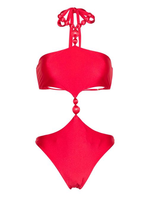 Caitriona beaded swimsuit - Red
