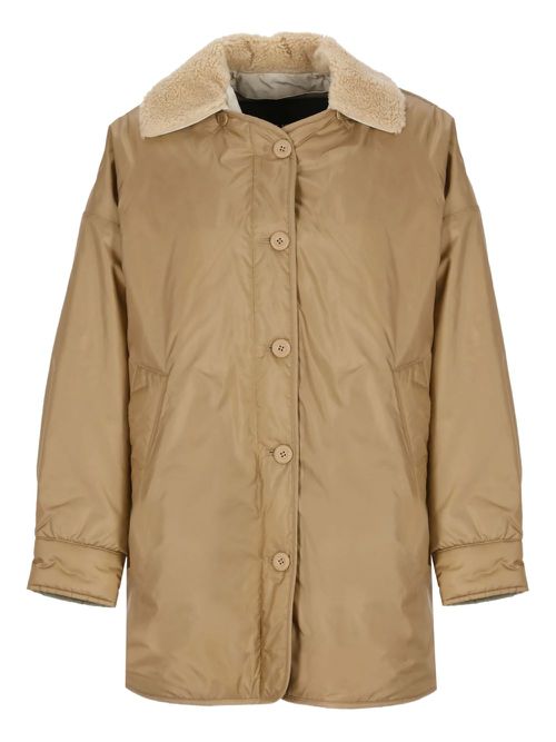 Shearling-collar jacket - Brown