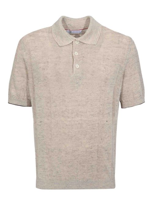 Ribbed polo shirt