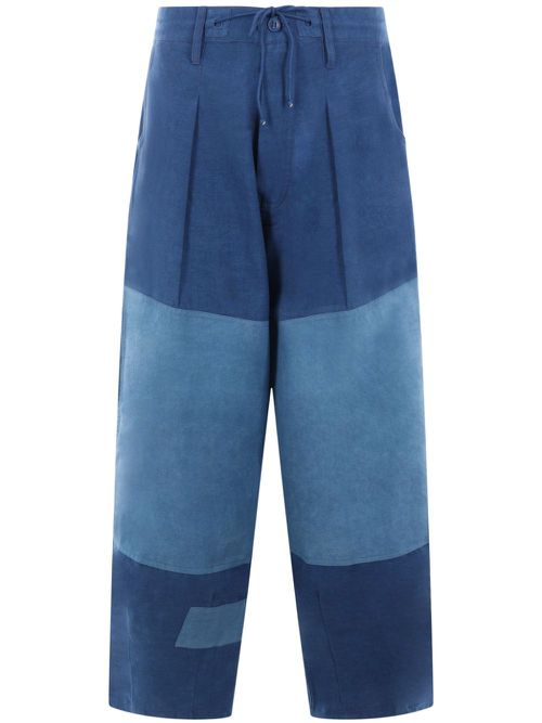 Panelled wide-leg trousers - Blue