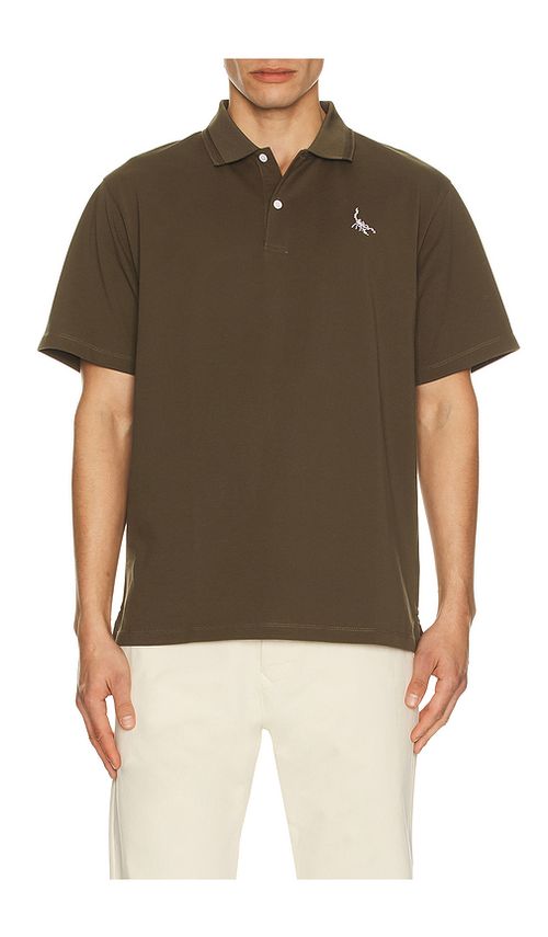 Devereux Golf The Scorpion Icon Polo in Brown. L. Also in M, S, XL/1X
