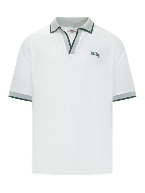 White Logo Shirt Collar Polo