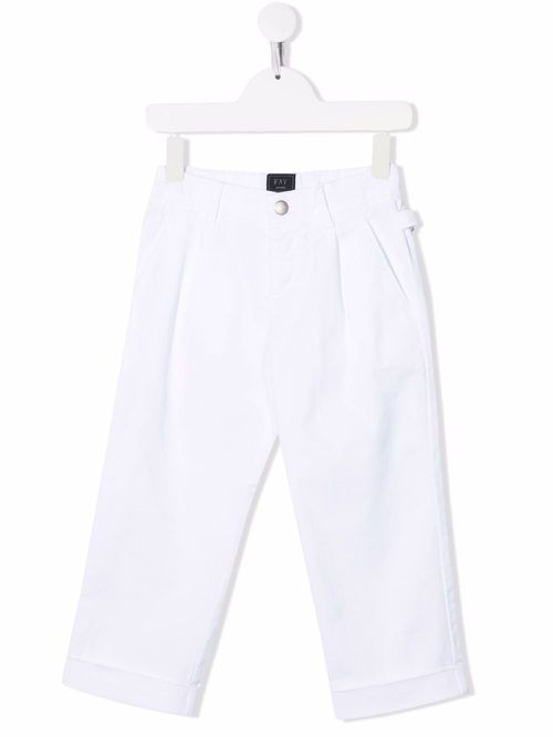 Embroidered-logo detail trousers - White