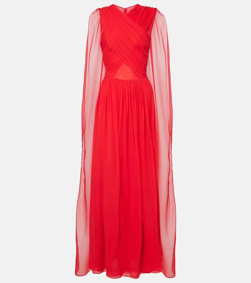 Seva gathered silk georgette gown
