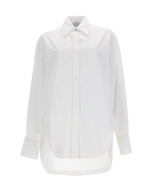 Kimono-Sleeve Cotton Poplin Shirt — White
