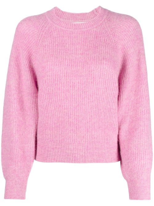 Ribbed-knit crewneck jumper - Pink