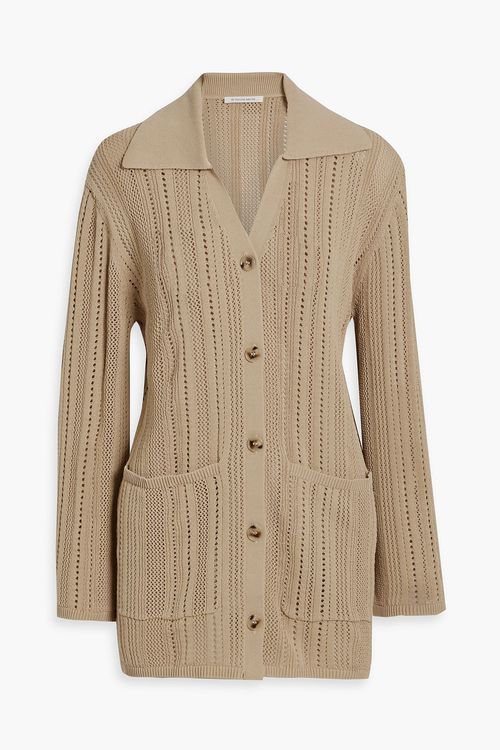 By Malene Birger - Samina pointelle-knit cotton-blend cardigan - Neutral - L
