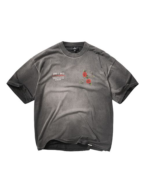 Men's Guns N' Roses Tour Crewneck T-Shirt - Stained Black