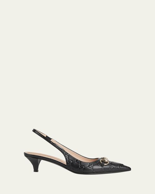 Erin GG Leather Bit Slingback Pumps