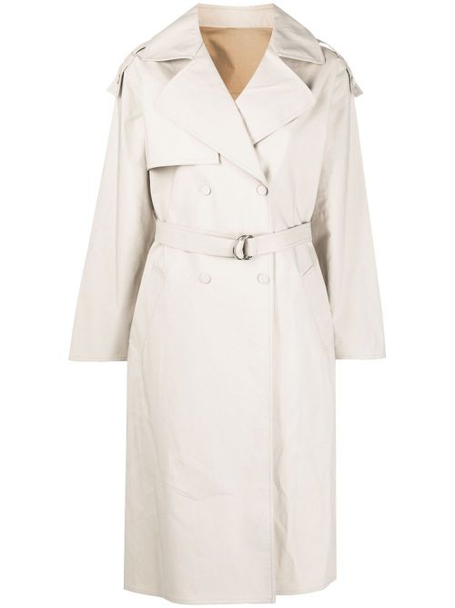 Silk belted trench coat - Neutrals