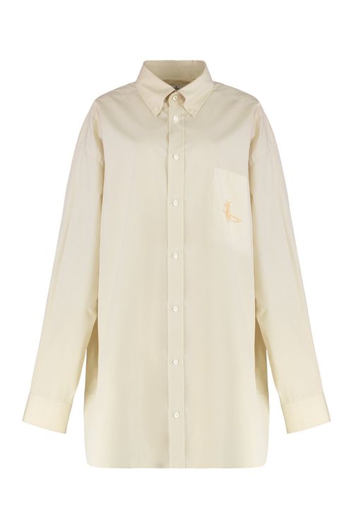 Oversized Cotton Shirt — Beige