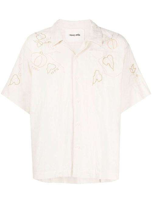 Graphic-print short-sleeved shirt - Yellow