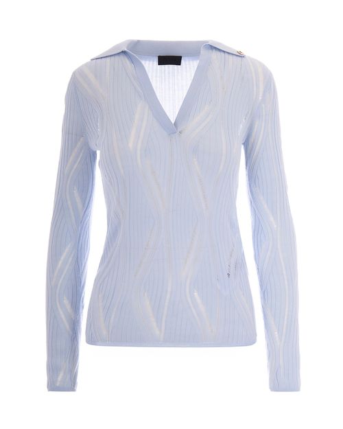 Shifted Rib Virgin Wool Sweater — Blue