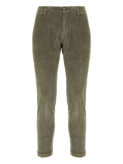 Corduroy cotton-blend trousers - Green