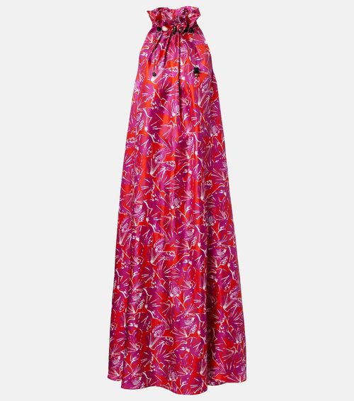 Cartone printed silk maxi dress