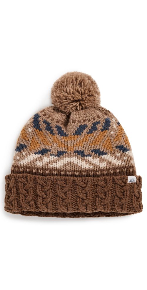 Color Pop Fairisle Beanie Brown One Size