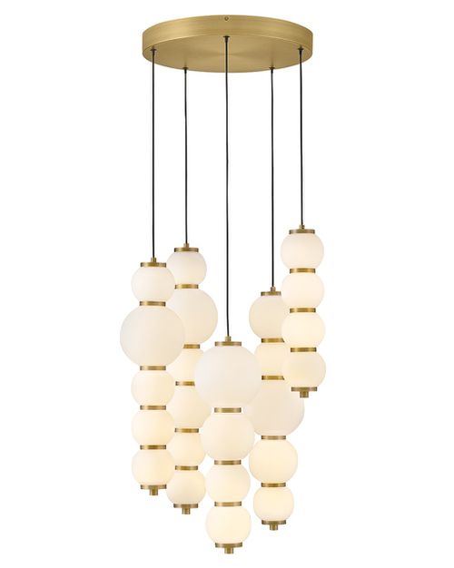 Lacquered Brass LED Chandelier from the Trigo Collection